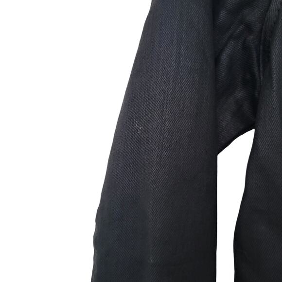 Adriano Goldschmeid Faux Leather Moto Jacket Size Small S Black Wax Coat Cropped - Picture 6 of 11